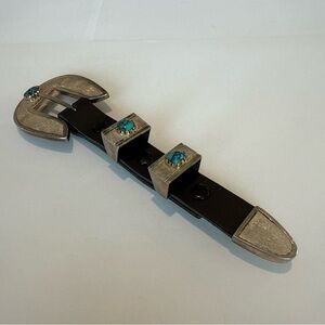 Tony Sanchez Sterling & 14K Gold Turquoise 3-Piece Belt Buckle Set – Vintage